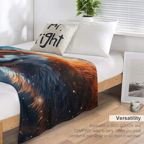 Couverture renard en flannel 150x200cm pour canapé et lit