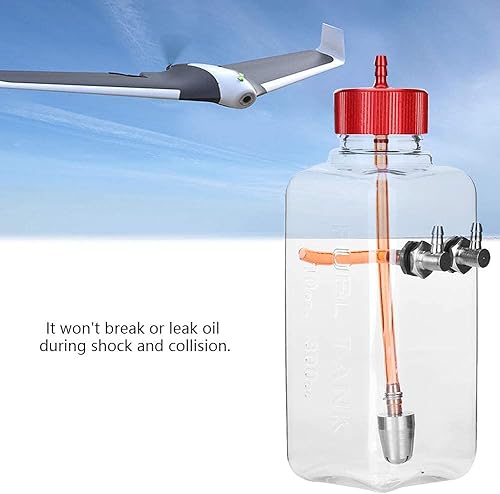 Miniatura 2 de Tanque de combustible a control remoto, piezas de accesorios, tanque de combustible de plástico transparente para avión RC (10.1 fl oz