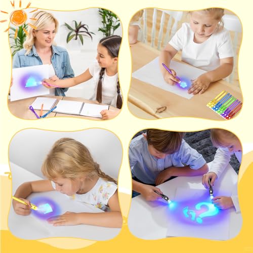 FURWEY Invisible Ink Pens,70P UV Light,Kids Secret Spy Pen, Party Favors by FURWEY - Used condition - Image 8