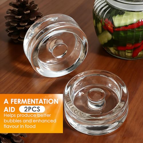 Miniatura 7 de Ho-Sfsm 2 Piezas Pesas De Fermentación, Pesas De Vidrio Para Fermentación Peso Para Fermentación De Alimentos Caseros Como Kimchi Chucrut Y Encurtidos