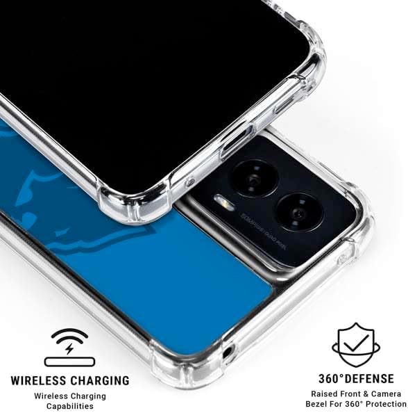 Skinit Clear Phone Case Compatible with Moto G Power 5G (2024) - Officially Licensed NFL Detroit Lions Double Vision Design