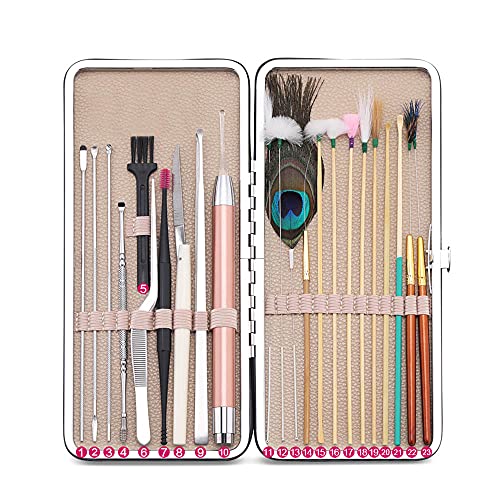 Zwbfu 23 unidades Kit de remoção de cera de ouvido Conjunto de palheta de ouvido Removedor de cera C