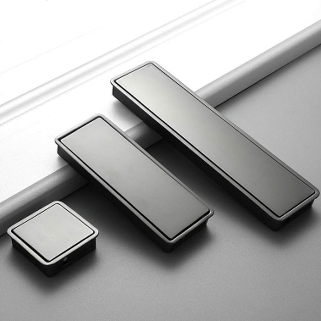 Poignée de porte cachée grise intégrée en alliage de zinc pour placard