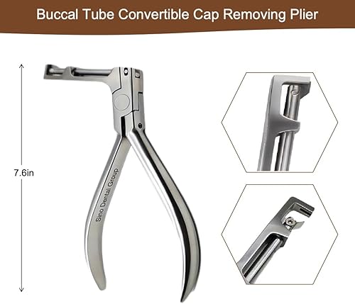 Miniatura 2 de Instrumentos de laboratorio de ortodoncia dental, alicates de extracción de tapa convertible del tubo bucal, acero inoxidable médico 17-4, nunca se