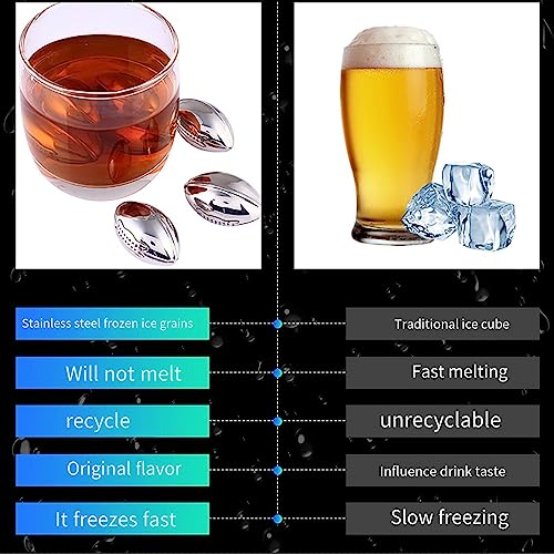 Piedras de whisky de acero inoxidable Joyeee, juego de 4 cubitos reutilizables 4