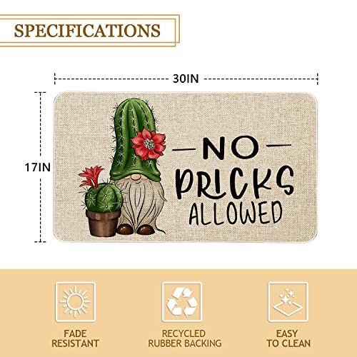 Roszwtit-Spring-Summer-Door-Mat-30-X-17-Inch-No-Picks-Allowed-Cactus-Gnome-Doormat-Indoor-Outdoor-Entrance-Funny-Floor-Mat-Non-Slip-Summer-Decor-Rubber-Welcome-Mats Roszwtit Spring Summer Door Mat 30 X 17 Inch No Picks Allowed Cactus Gnome Doormat Indoor Outdoor Entrance Funny Floor Mat Non Slip Summer Decor Rubber Welcome Mats