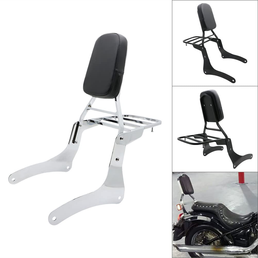 Accessori moto Sissy Bar Schienale Con Portapacchi Pad Compatibile Per Kawasaki Vulcan 900 VN900 Custom Classic 1996-2023