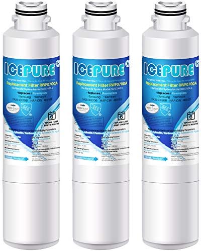ICEPURE DA29-00020B Samsung Refrigerator Water Filter Replacement for DA29-00020A/B, HAF-CIN/EXP, RF28HFEDBSR, RF263BEAESR, RF263TEAESG, RF28HDEDBSR, HAF-CIN, RF4287HARS,RF4267HARS ,DA97-08006A 3PACK