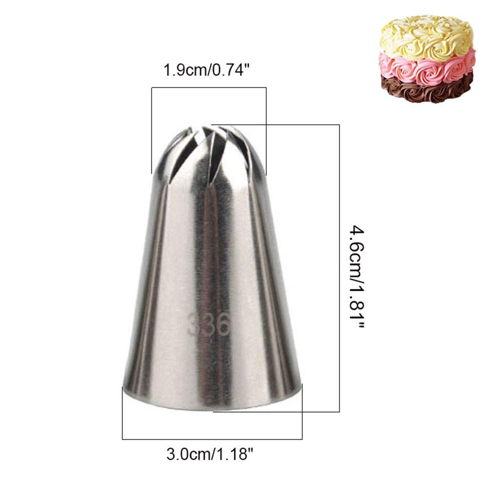 DIY-Kuchen-Dekorationswerkzeuge, Kuchen-Spritztüllen, 3 Stück/Set # 1 M # 2D # 336, Kuchen-Spitzen-Set, Creme-Dekoration, Zuckerguss, Spritztüllen, Cupcake-Dekorationswerkzeug, Backgeschirr (