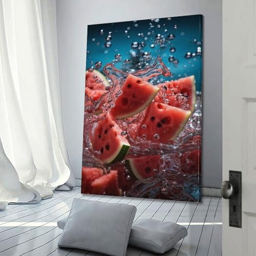 Poster dynamique sur toile avec éclaboussures de pastèque 30x45 - 3