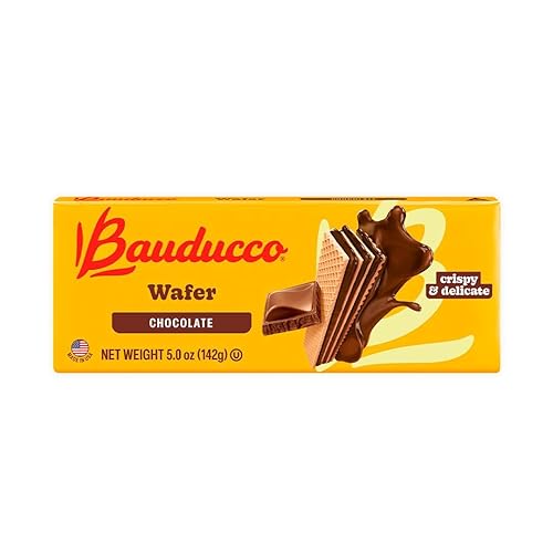 Bauducco Chocolate Wafers - Crispy Wafer Cookies With 3 Delicious, Indulgent, Decadent Layers of Chocolate Flavored Cream - Delicious Sweet Snack or Desert - 5.0 oz (Pack of 1) - Chocolate - 5.0 oz (Pack of 1)