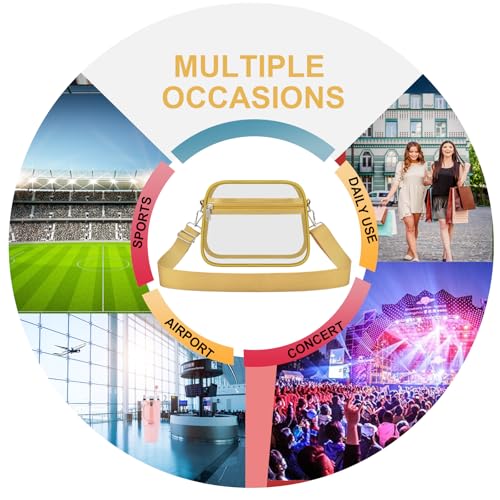 Image of Oraben Clear Bag for Stadium Events Clear Purse Stadium Bag Satchel Handbags for Sports Events Concerts Festivals | Stadium Approved