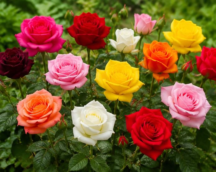 Mixed Color Rose Flower Seeds (100 Seeds) | Multicolor Hybrid Rose Seeds | Premium Home Garden Flower Seeds for Balcony, Terrace & Outdoor Gardening | Easy to Grow | Beautiful Assorted Rose Colors-image-28