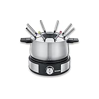 SEVERIN Combinazione Fonduta-Crêpes, Set Per Fonduta Lavabile In Lavastoviglie Con 8 Forchette