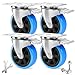 Produktbild Asibaade 4 Stück 100mm Schwerlastrollen inkl. Montagezubehör Transportrollen Möbelrollen mit Bremsem 360° Drehung bis 600KG Tragbarkeit für Möbeltransport & Industrietransport
