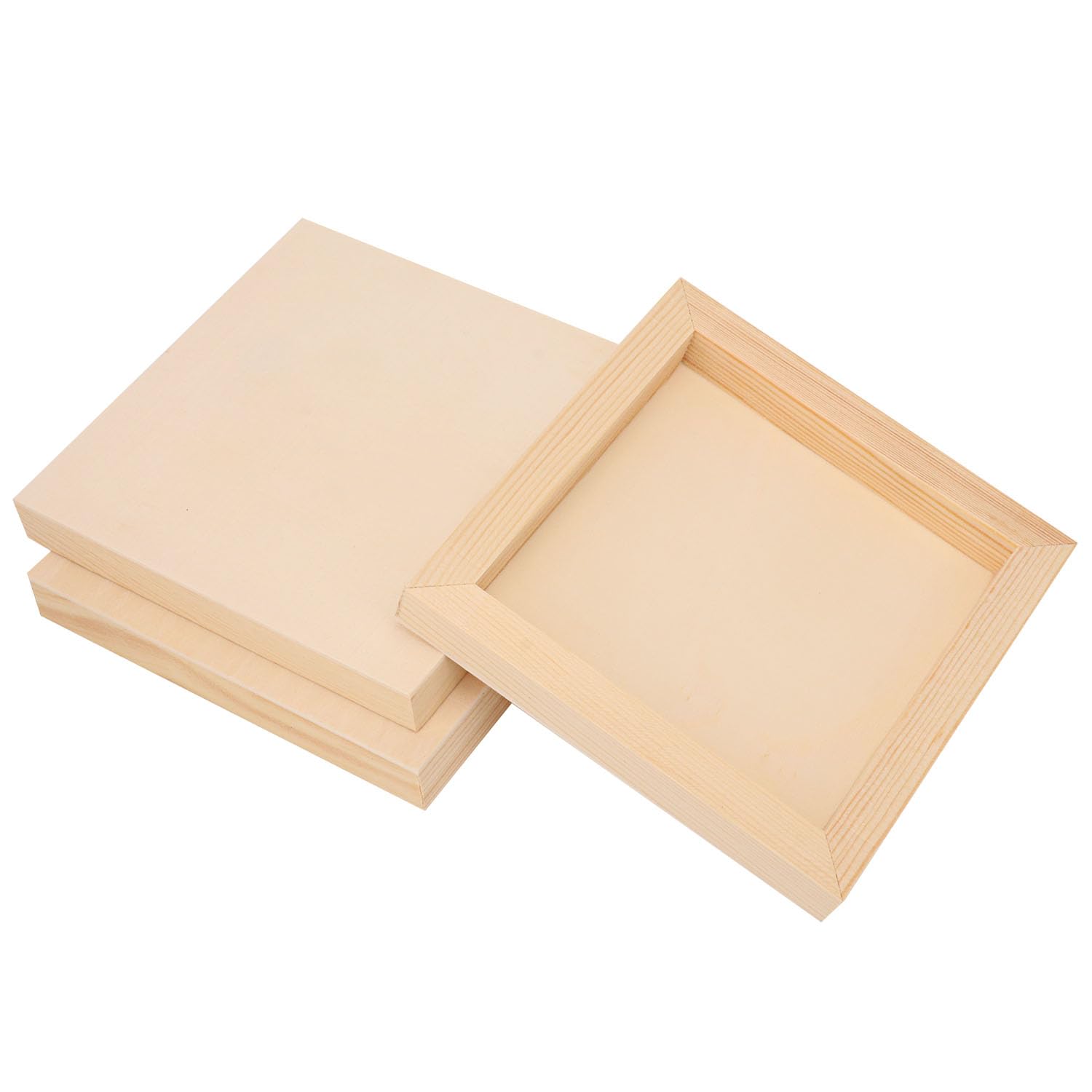 30 Stück 6 x 6 quadratische Holztafeln – unfertige Holz-Leinwandbretter zum Malen, quadratische Holzplatten zum Malen von Leinwand, DIY-Projekten, Acryl- und Ölgemälde