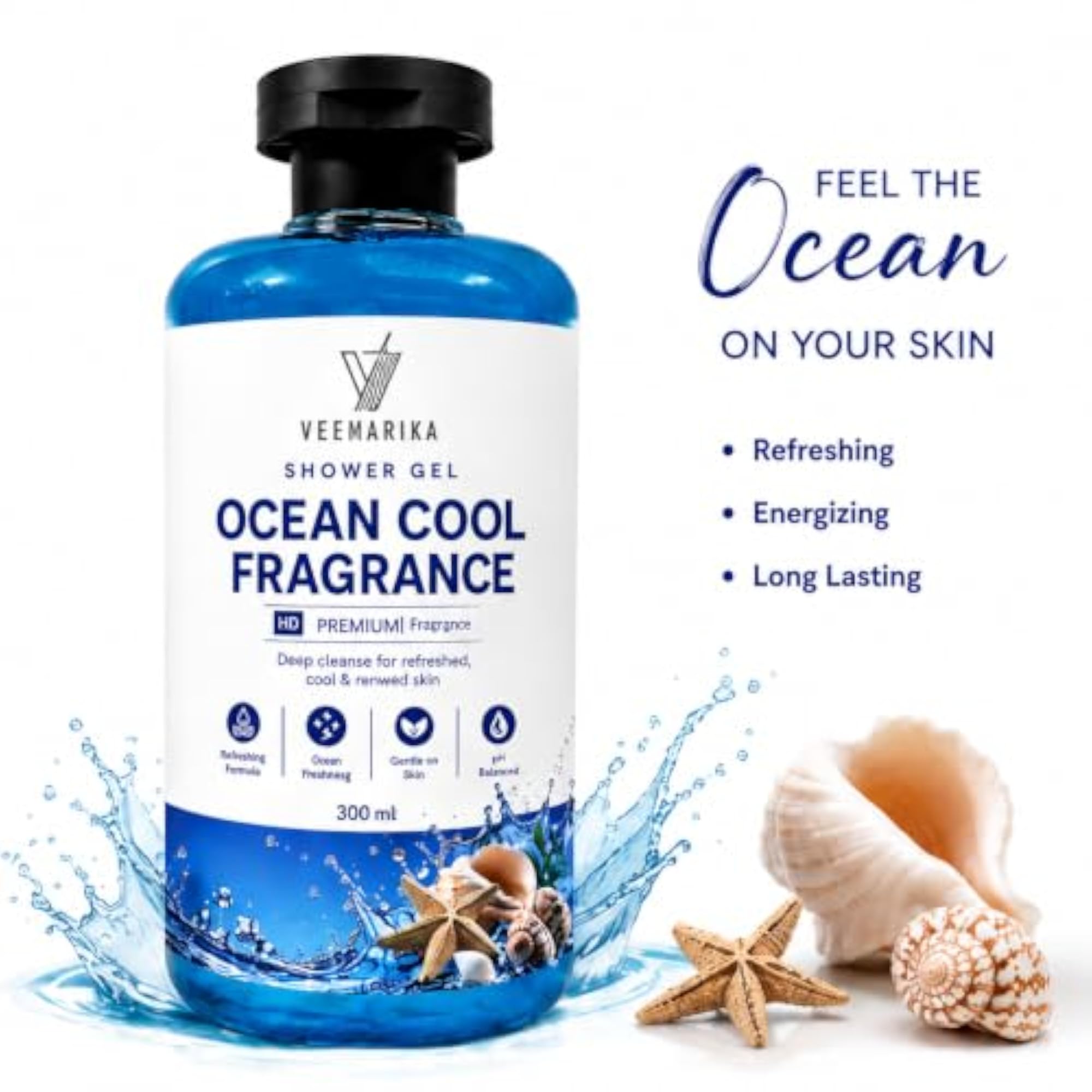 Ocean Cool Refreshing Shower Gel, Hydrating Body Wash