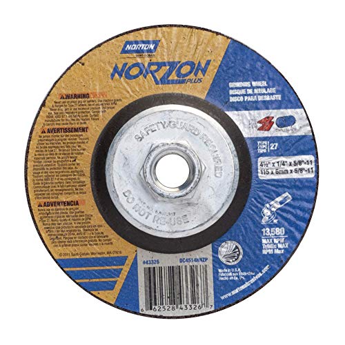 Norton 547-66252843326 Depressed Center Grinding Wheel, 4 1/2