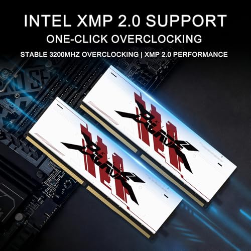 Image of PUSKILL 16GB Kit (2x8GB) DDR4 RAM 3200MHz PC4-25600 Desktop Memory with Aluminum Heatsink, Non-ECC Unbuffered UDIMM 1.35V CL16 288-Pin, High Performance Gaming PC Upgrade for Intel & AMD
