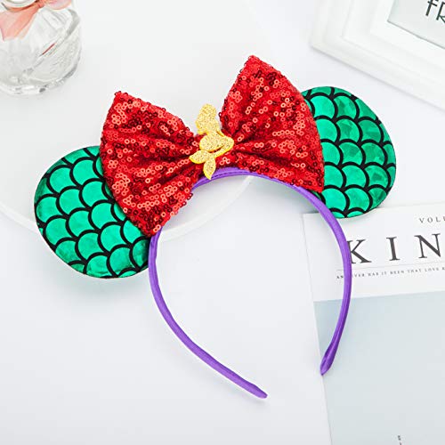 Image of FANYITY Mouse Ears, Sequin Mouse Ears Headband for Boys Girls Women Halloween Birthday Party