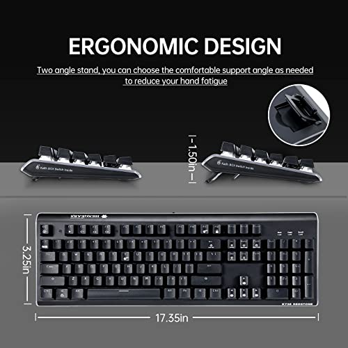 Hexgears Gk735 Mechanical Gaming Keyboard Kailh Box White Switch 104 Keys Abs Keycaps Wired Gaming Keyboard With White Led Backlight, Ergonomic Design For Windows Laptop Pc Mac #TOP5