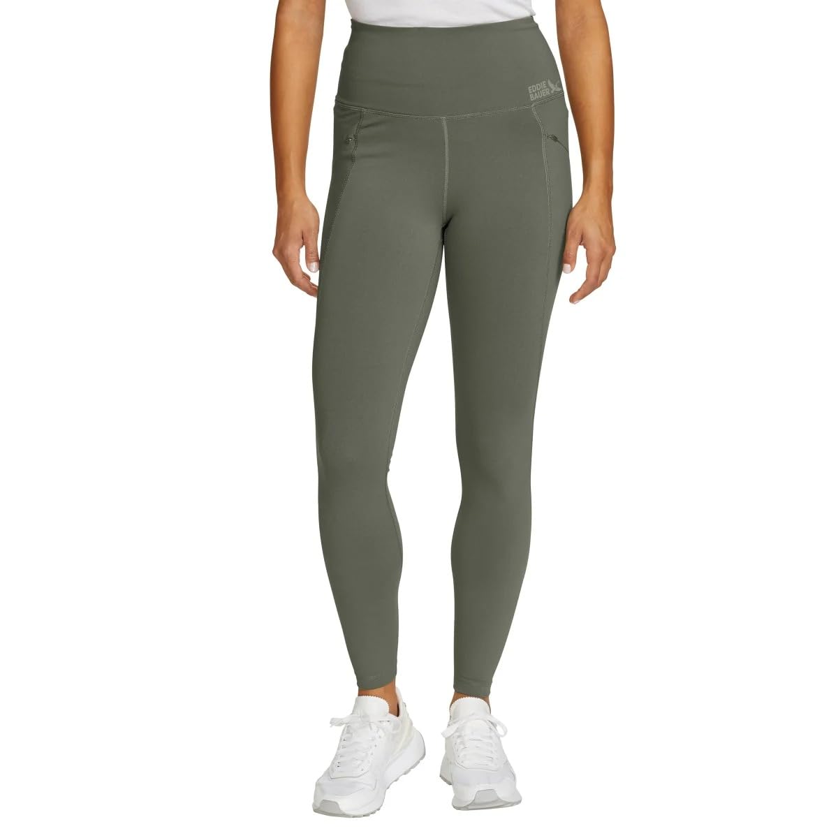 Eddie Bauer Womens Comfort Stretch Moisture Wicking Trail Legging Tight with Pockets