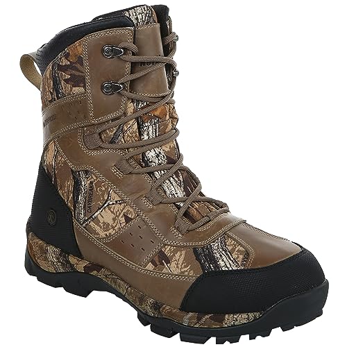 Northside Men's Renegade 800 Thinsulate Insulated Mid-Calf Lace-Up Waterproof Leather with Daybreak Camo Insert Hunting Boot