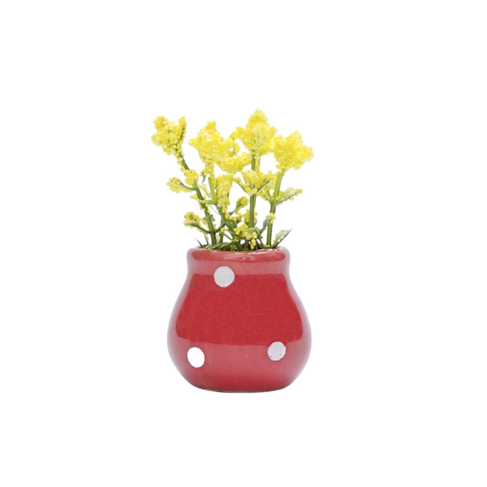 3pcs Cute Mini Ceramic Plant Fridge Magnets - Tiny 3D Vase Decorations For Kitchen & Office(Color1)