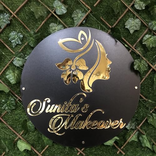 Image of DON'T JUDGE ME Home Entrance Name Plate, Name Plate for Home Entrance | Round Shape | Colour :-Gold And Black | Material:- MDF (16 INCHES)