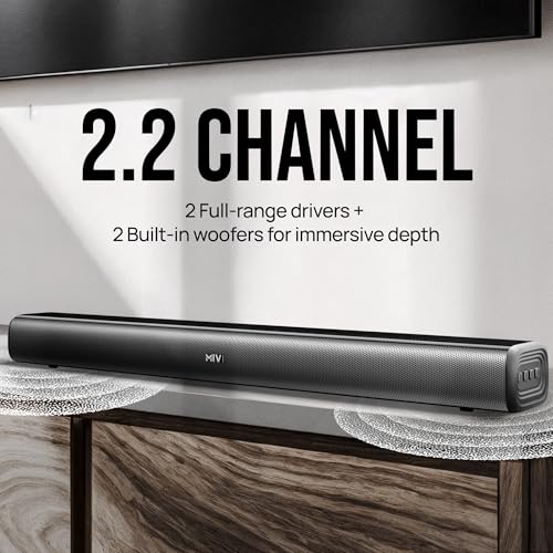 Image of Mivi Hip Hop 500 Soundbar [New Launch], 120 Watts, 2.2 Channel, HDMI, Bluetooth v5.3, AUX, USB, Remote Control, Made in India with Dual Built-in Subwoofers and Speakers