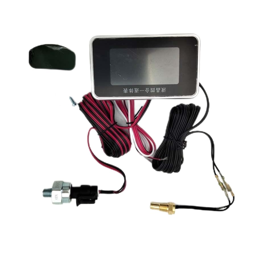 4 in 1 LCD 12v/24v Excavator Truck Car Water Temperature Oil Pressure Fuel Voltage Gauges with 10 Mm Temperature Sensor