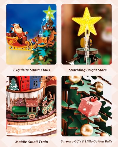 Rowood 3D Puzzle Miniature House Kit,Wooden Music Box Model Kit,DIY Miniature Dollhouse Kits for Adults to Build,Collectible Building Home Decor,Gift for Adults on Christmas Birthday - Melody Tree — view 4