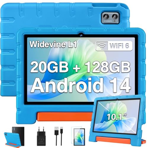 ZIOVO Tablette 10 Pouces Android 14 Tablette Enfants,20Go RAM+128Go ROM(TF 1To),Widevine L1,WiFi 6...