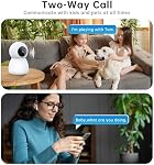 Caméras de sécurité intérieure 5G&2,4G WiFi Caméra pour animaux de compagnie avec application téléphonique, 360°Pan & Tilt WiFi Capteur de mouvement de surveillance de caméra, moniteur de bébé avec vision nocturne, 2-Way Audio, Caméras à domicile Intérieur (2 Boîte)