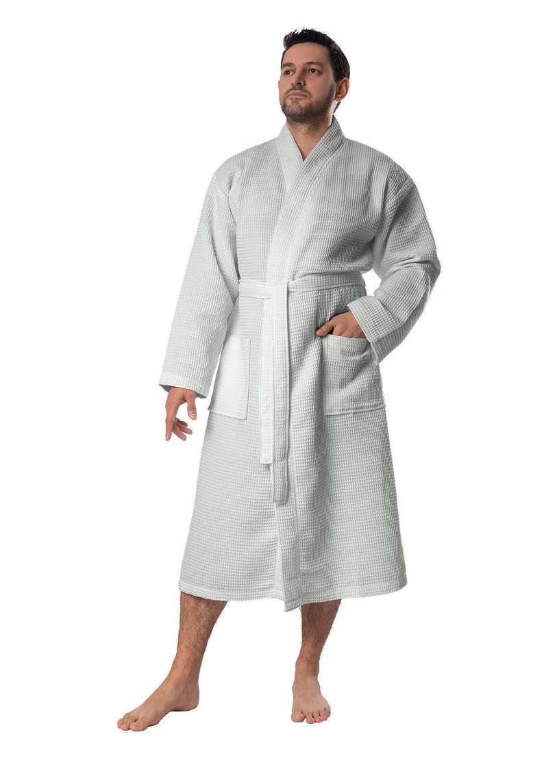 BAGNO MILANO Mens Robes Waffle Robes For Men Turkish Cotton Mens Bathrobes