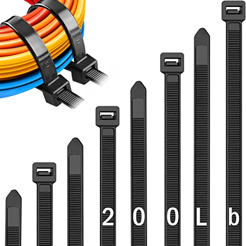 45,7 cm Kabelbinder, robust, mit 90,7 kg Zugfestigkeit, große Kabelbinder, strapazierfähig, UV-beständig, 50 Stück selbstsichernde Krawattenwickel Cover