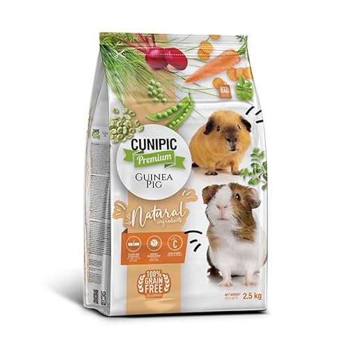 Cunipic Pienso Premium para Cobayas 2,5 KG - Alimento Completo Sin Cereales y con Vitamina C