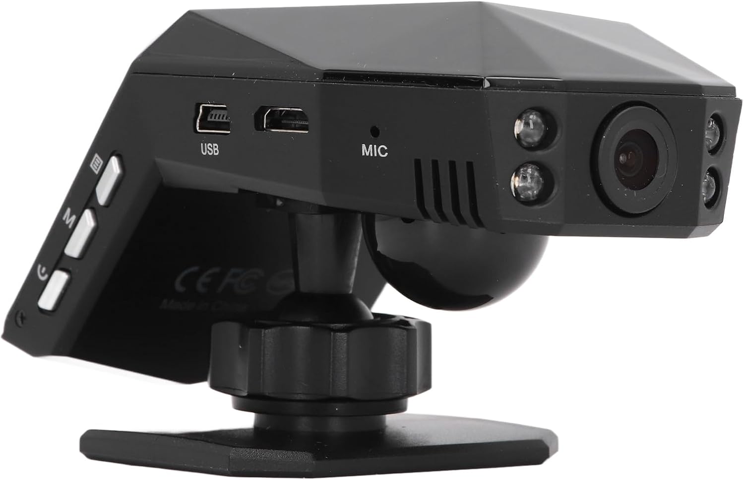 Rear view of the Keenso Dash Cam showing the camera lens and infrared lights