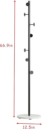 Miniatura 10 de DOORXIFO Percheros dorados con base blanca, percheros de entrada independientes con 3 ganchos, perchero en forma de L para chaquetas, abrigos,