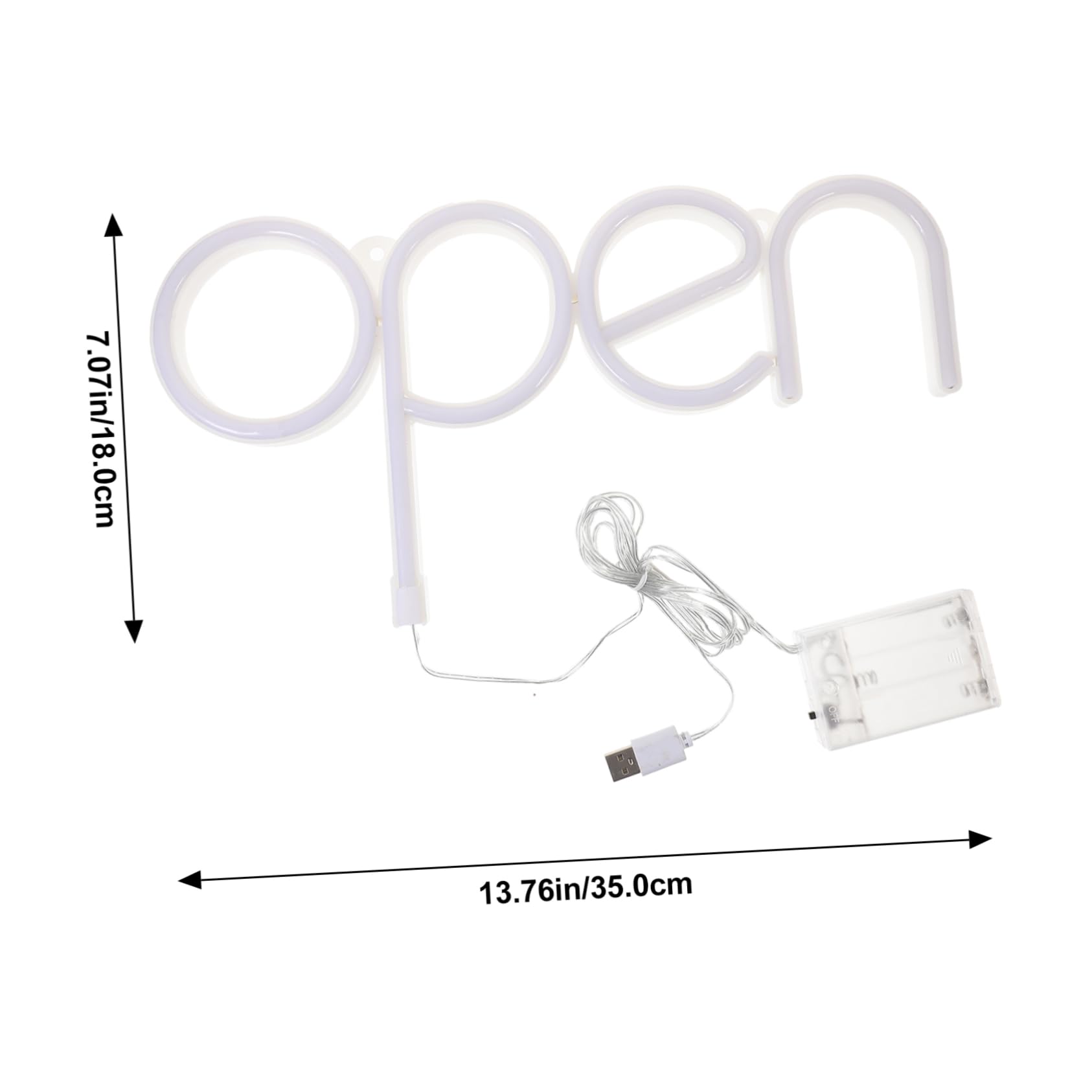 VICASKY Insegna Luminosa LED Aperta da Parete in Pvc Bianco, Ip42