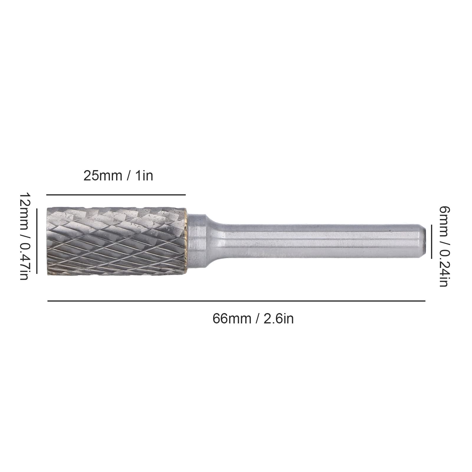 Fraise Rotative Double Coupe En Carbure - Tige 1/4", Diamètre 12 Mm - Pour Sculpture, Gravure, Chanfreinage