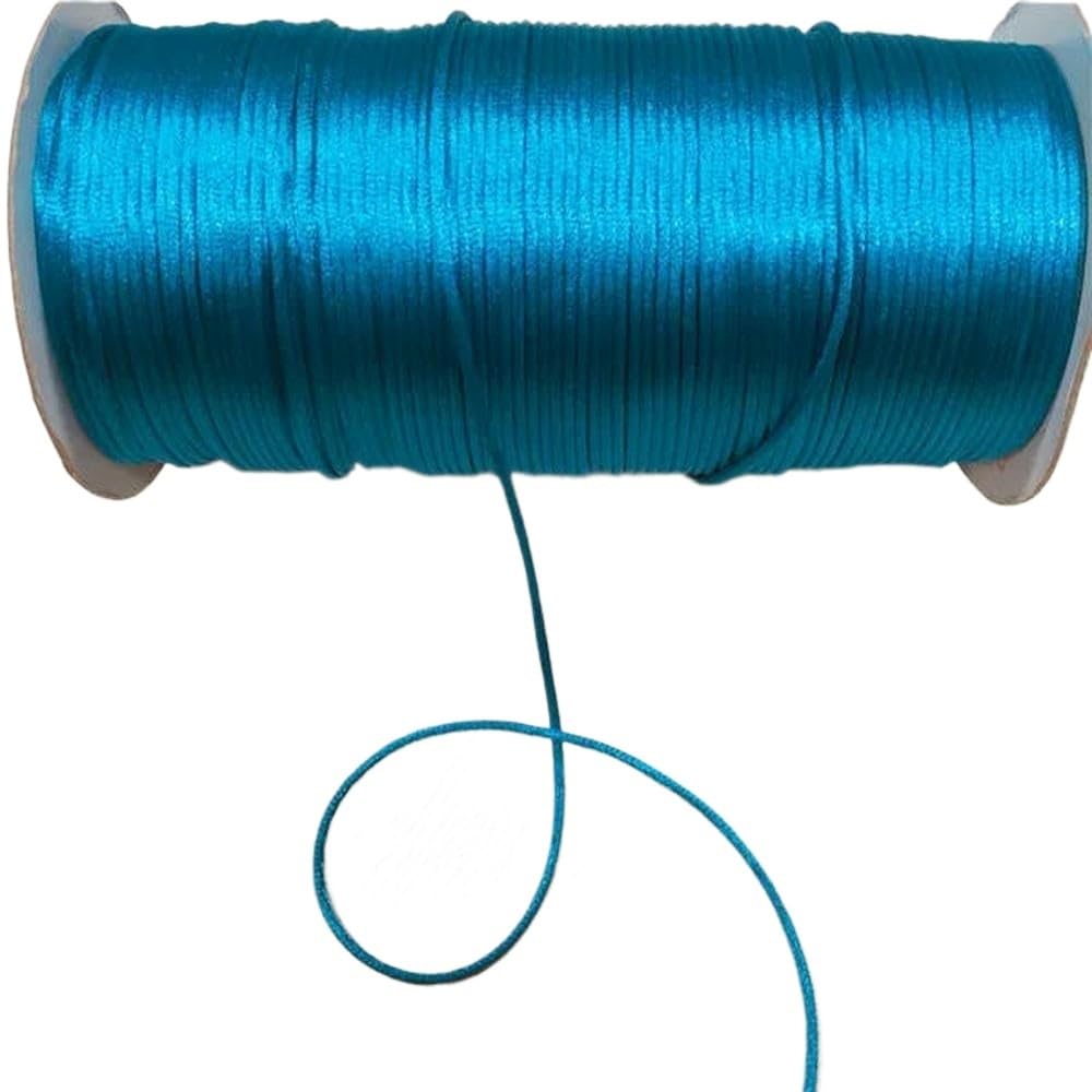Sznurki do koralików, Pleciony sznurek do makramy 2mm wielokolorowy 10-225m(Ocean Blue 374,225meters whole roll)