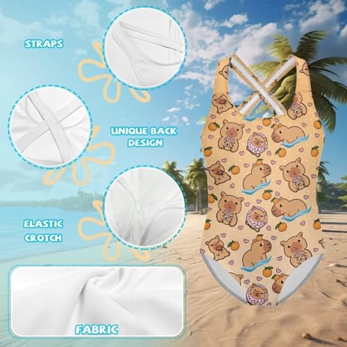 Image of Girls One-Piece Swimsuit for Swimming Lessons Beach Volleyball Pool Party Outdoor Training Quick Dry