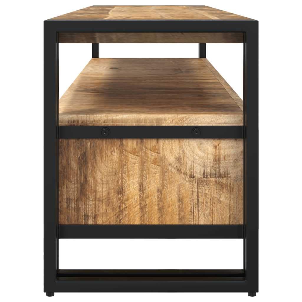 Générique Mobile TV 120 x 35 x 45 cm, legno di mango solido | Stile Vintage, 2 Cassetti, Mensola, Telaio Acciaio Rinforzato, Archiviazione Multimedia
