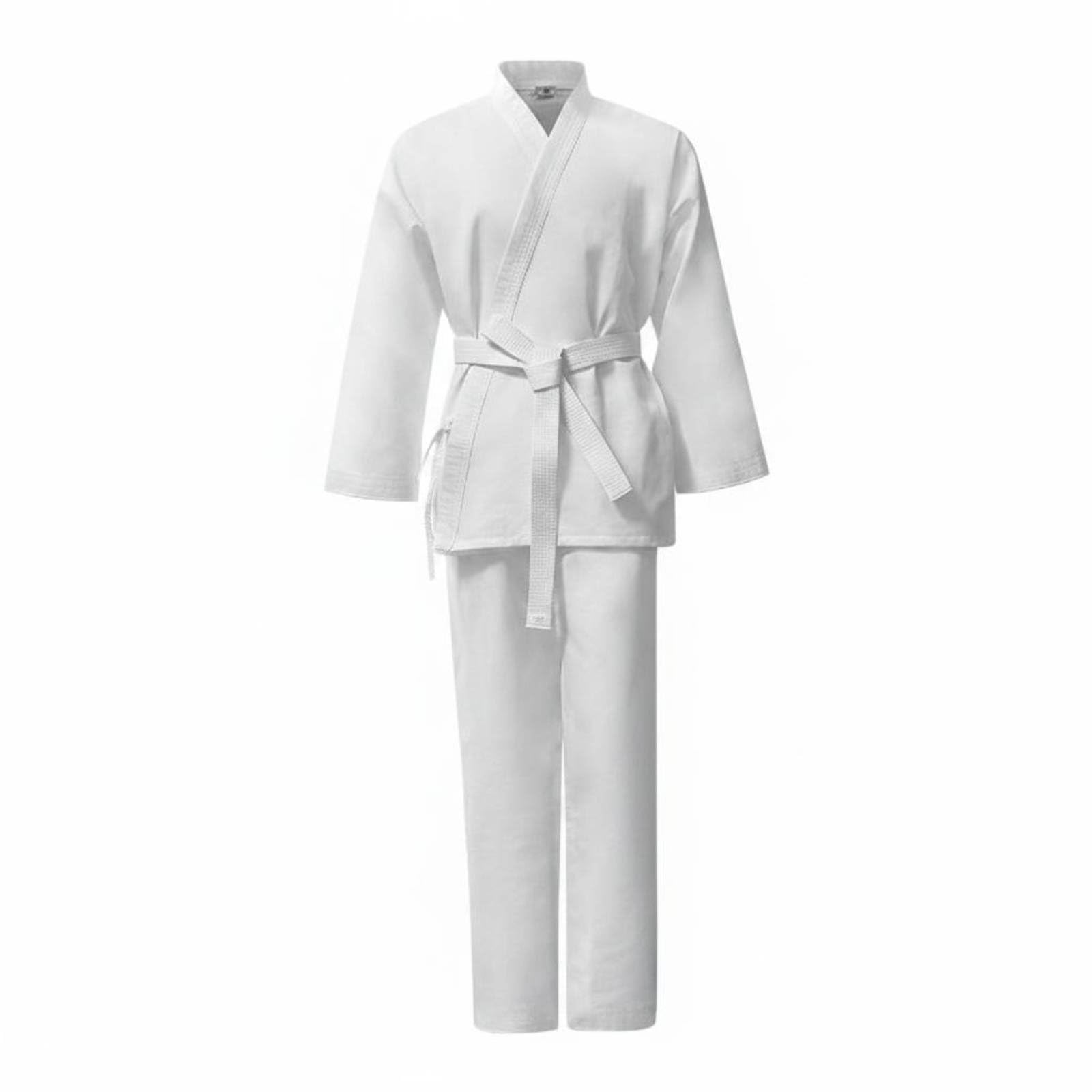 Uniforme da Arti Marziali Kimono Completo Tuta Cintura Bianco Taglio Ampio Mobilità Elevata Collo a Tessuto Confortevole Adatto per, 110, Striped