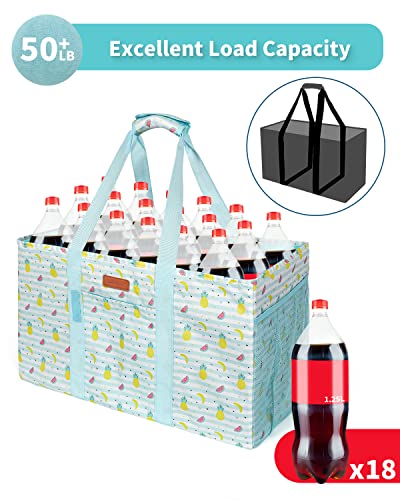 WONDAY Beach Tote,Utility Tote, Extra Large Utility Tote Bag, Reusable Grocery Bags Foldable, Large Tote Bag With Handles Shopping Bags for Beach, Groceries, Picnic, Laundry