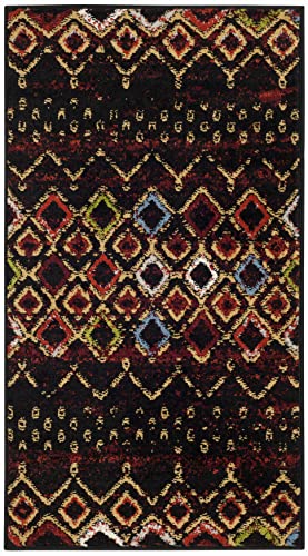 SAFAVIEH Amsterdam Collection Accent Rug - 2'3" x 4', Black & Multi, Moroccan Boho Design, Non-Shedding & Easy Care, Ideal for High Traffic Areas in Entryway, Living Room, Bedroom (AMS108P)