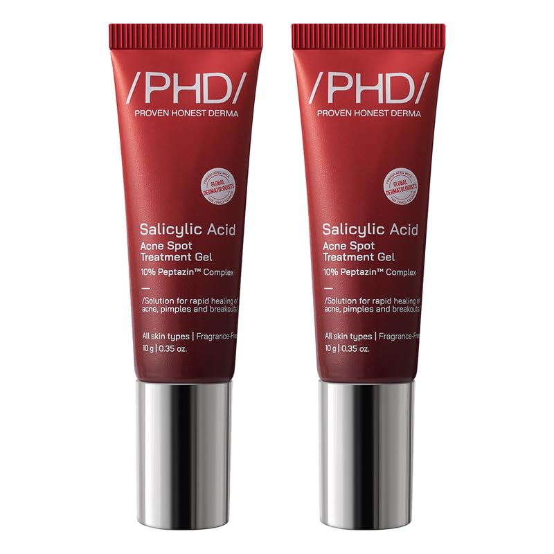 /PHD/ Salicylic Acid Acne Spot Treatment Gel 20g | Fast-Acting Pimple Remover & Acne Spot Corrector | Clear Gel with Peptazin™ Complex | Alternative to Pimple Patches | Salicylic Acid Gel for Face