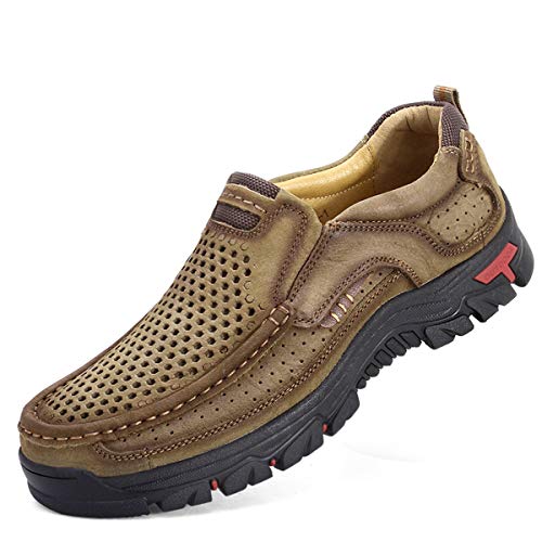 CHICLOVEY Men's Breathable Camping Backpacking Shoes Lightweight Slip On Loafers3
