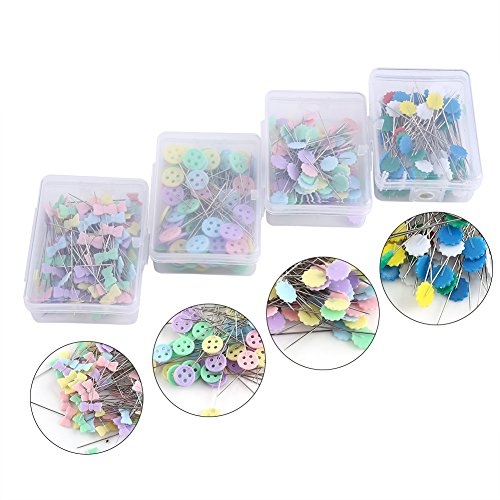 100 pçs alfinetes de patchwork pinos de cabeça de flor alfinetes de agulha de tricô pinos de costura